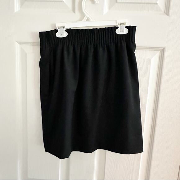 J Crew Solid Black Paperbag Sidewalk Wool Blend Mini Skirt Size 0 Pull On 95435 - Picture 7 of 13